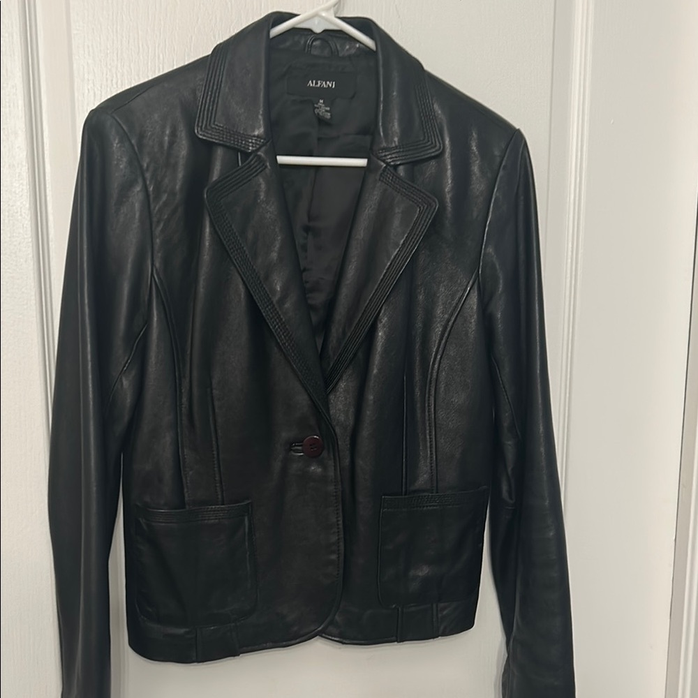 Alfani Black Leather Jacket